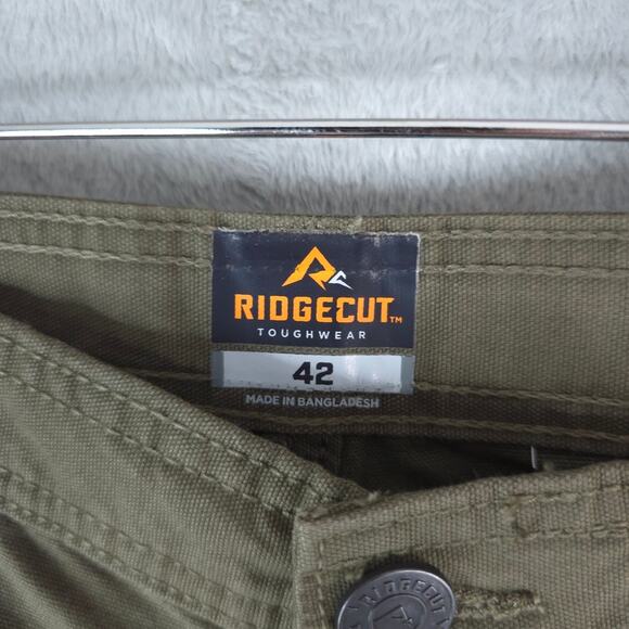 Ridgecut Cargo Shorts Mens 42x11 Green Toughwear Canvas Work Cotton Nylon - Picture 9 of 16